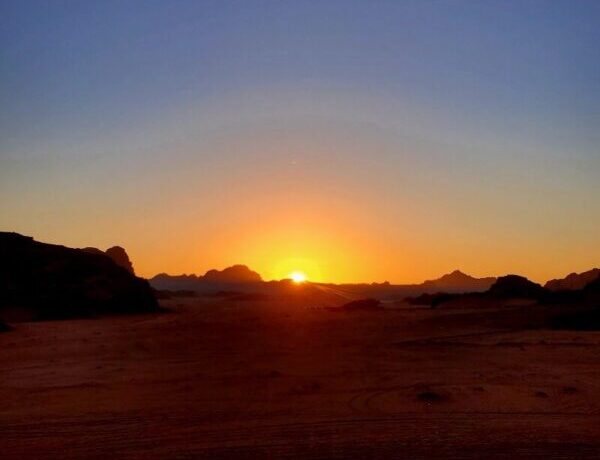 Sunset over Wadi Rum.