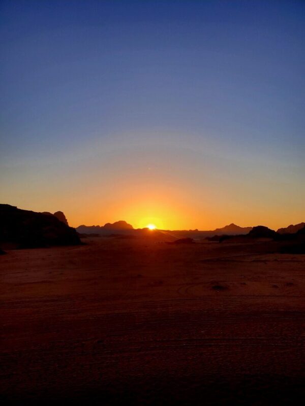 Sunset over Wadi Rum.