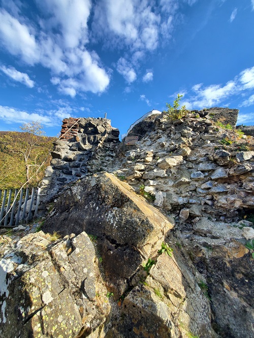 Ruined walls of Peonari Citadel in the process of restoration.